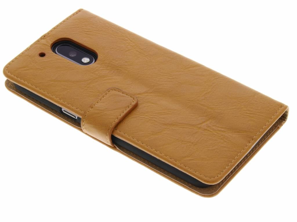 Image of Oker kreukelleder booktype hoes voor de Motorola Moto G4 (Plus)