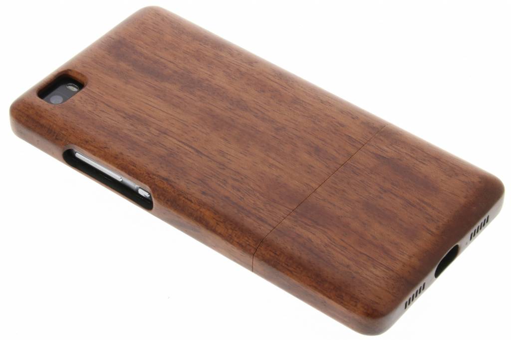 Image of Donkerbruin echt houten hardcase hoesje voor de Huawei P8 Lite