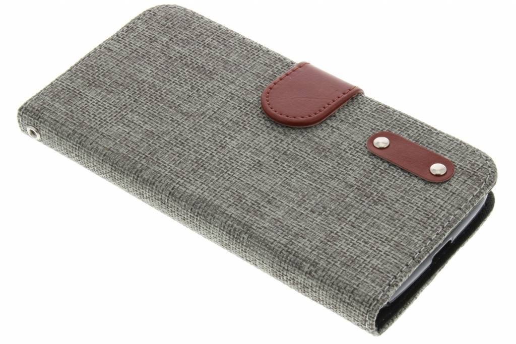 Image of Donkergrijze linnen look TPU booktype hoes voor de Motorola Moto G4 (Plus)