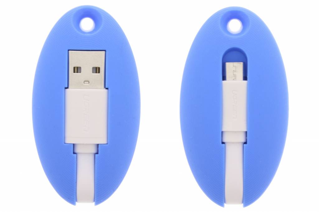 Image of Portable Micro-USB naar USB-kabel sleutelhanger - Blauw