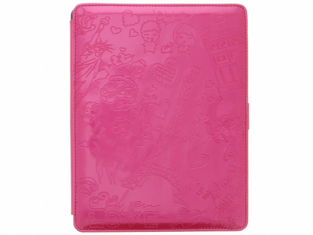 Image of Fuchsia glanzend romantische tablethoes voor de iPad 2 / 3 / 4