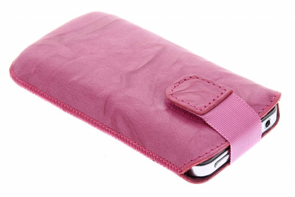 Image of leren Uni pouch Smoke insteekhoes maat L - roze