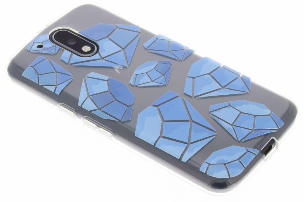 Image of Blue diamonds design TPU hoesje voor de Motorola Moto G4 (Plus)