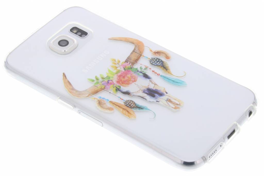 Image of Bull Skull Feathers design TPU hoesje voor de Samsung Galaxy S6