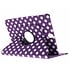 Paarse 360° draaibare polka dot tablethoes voor de Samsung Galaxy Tab S3 9.7 Paarse 360° draaibare polka dot tablethoes voor de Samsung Galaxy Tab S3 9.7