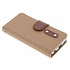 Bruine linnen TPU booktype hoes voor de iPhone 5C Bruine linnen TPU booktype hoes voor de iPhone 5C