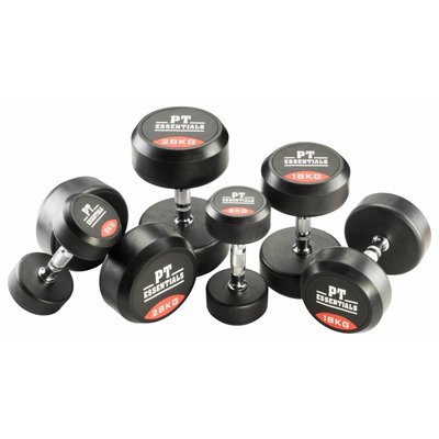 PTessentials PRO Ronde Rubberen Dumbbells | Set 1 t/m 10 kg