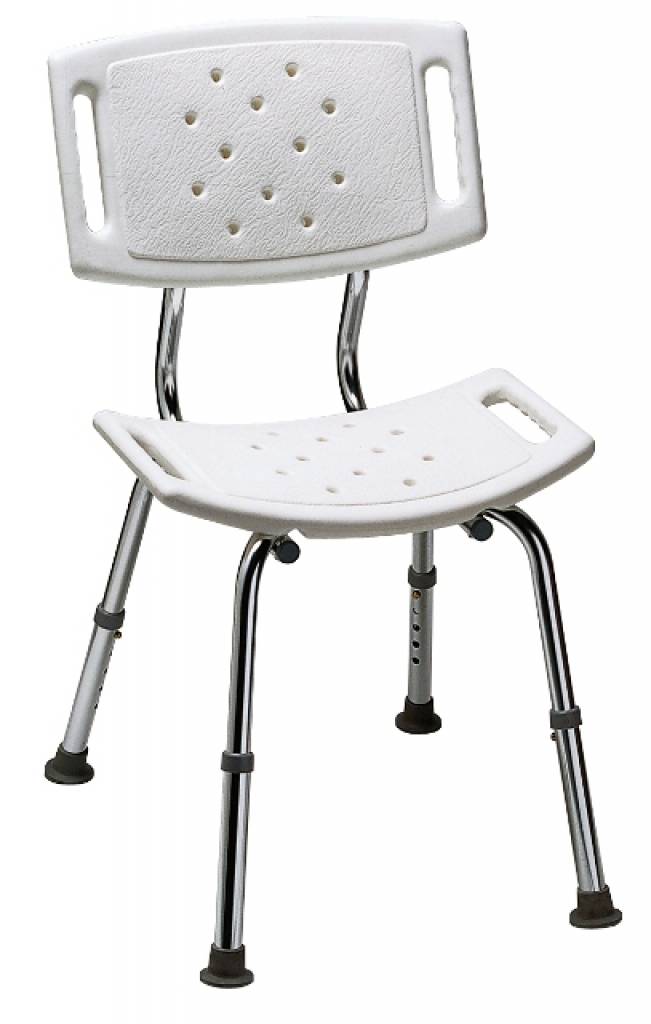 Douchestoel met rugleuning en volledig in hoogte verstelbaar HulpMedi.nl