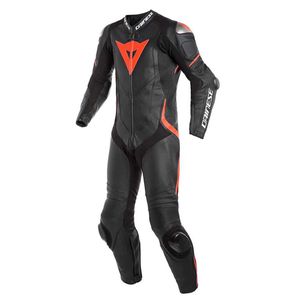 Dainese Laguna Seca 4 Perforated OnePiece Racing Suit Black Fluo Red