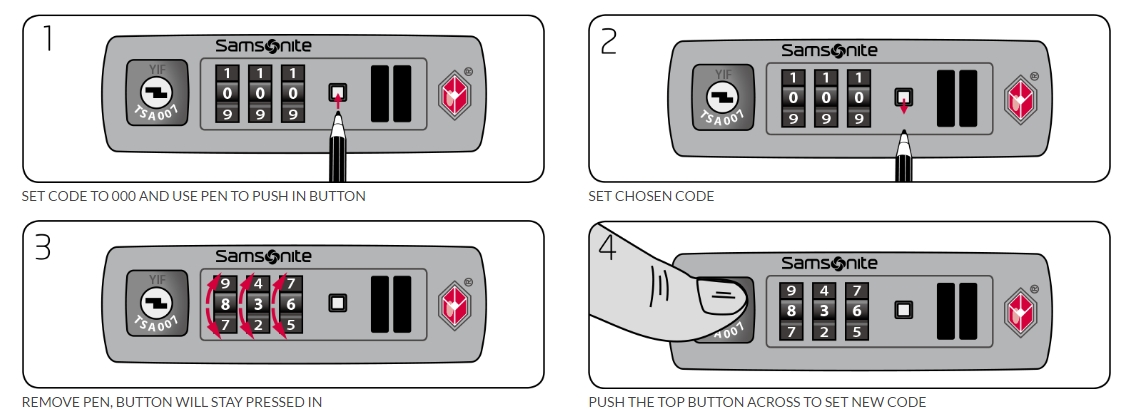 Handleiding Slot Samsonite Koffer
