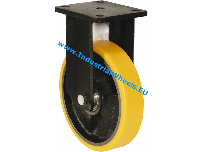 Fixed caster, Ø 150mm, Vulcanized Polyurethane tread, 500KG Castor