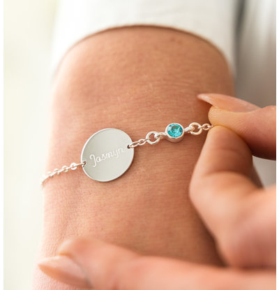 Armband met Geboortesteen en Naam