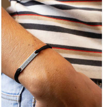 Armband 'Elegant Bar' Naam I Datum I Coördinaten