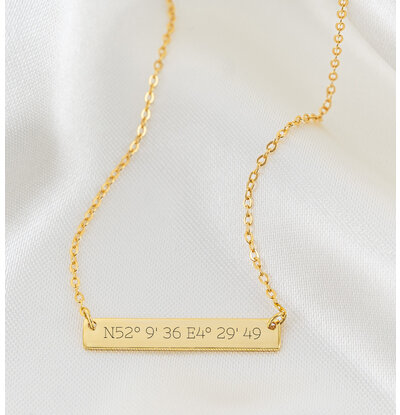 Ketting met Coördinaten 'Classic Bar'