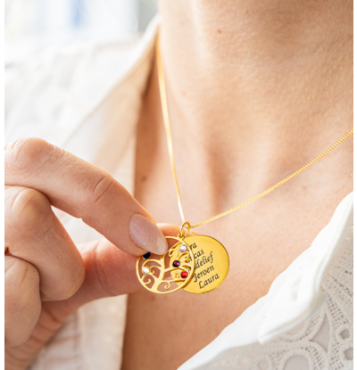 Levensboom Ketting met 3 Namen