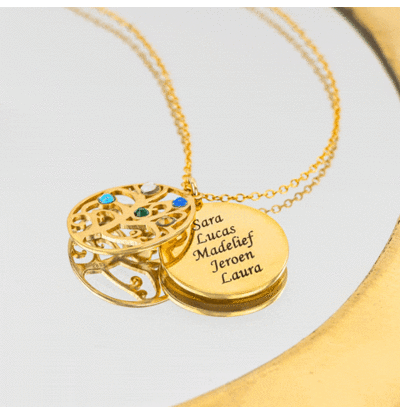Levensboom Ketting met 5 Namen
