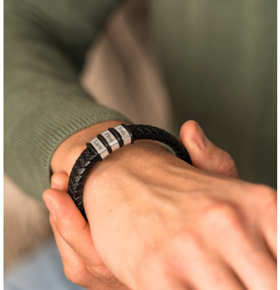 Herenarmband Leer ´Rock My World´ | Kies je Bedels