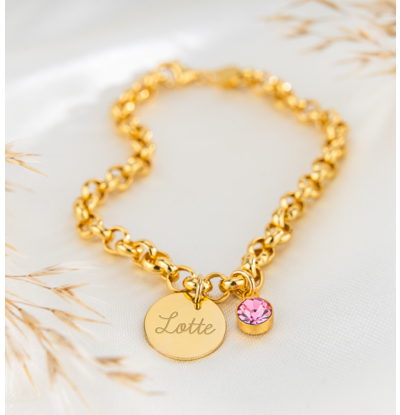 Armband  met Naam en Geboortesteen