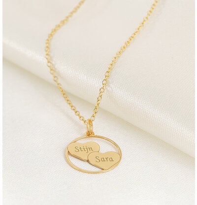 Ketting met naam 'Two Hearts, One Love'