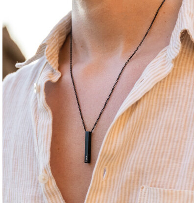 Heren Ketting met Naam 'Black Bar'
