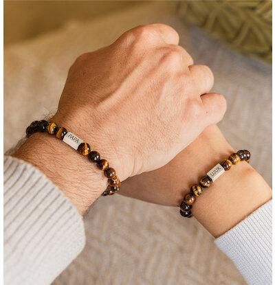 Vader en  Zoon Armbanden met Tijgeroog