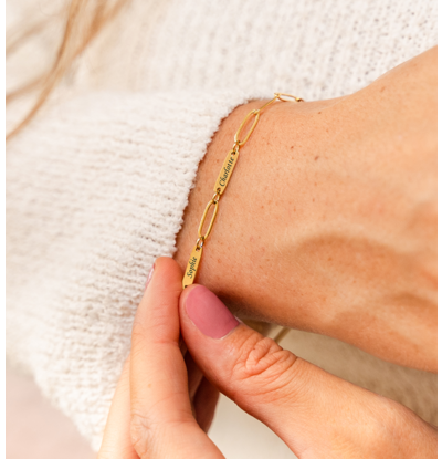 Namen Armband 'Paperclip' | Stel zelf samen