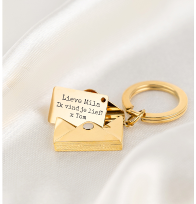 Sleutelhanger 'Brief' met gravure