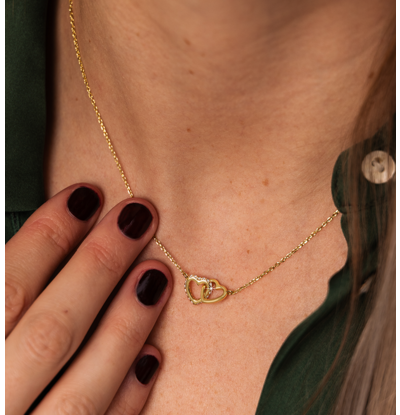 Hartjes Ketting Pavé met Kristallen
