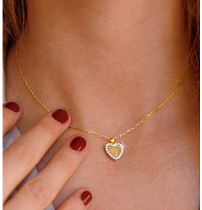 Ketting met Letter 'Hartje' Pavé