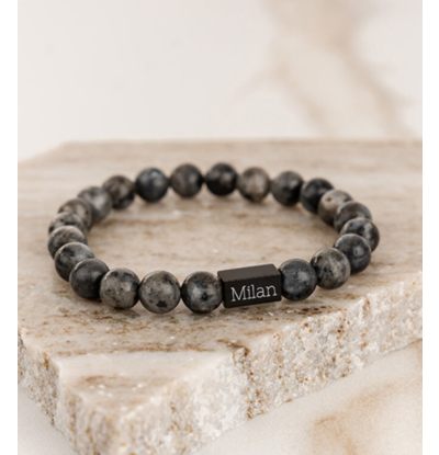 Armband Heren met Grijze Kralen