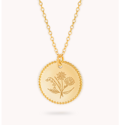 Geboortebloem Boeket Ketting 'Beaded Disc'