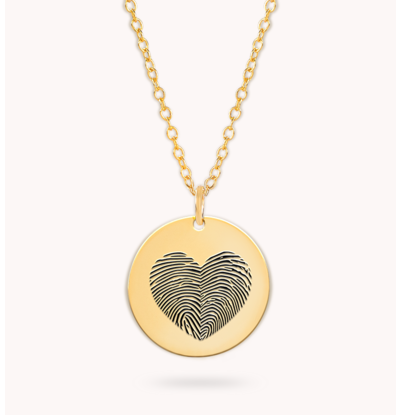 Vingerafdruk Ketting Hart I 2 vingerafdrukken