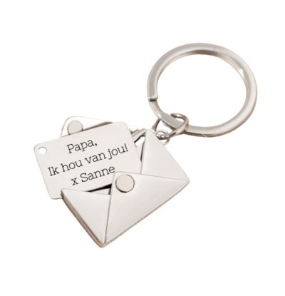 Sleutelhanger 'Brief' met gravure