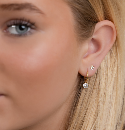 Ball studs oorbellen gold plated 2 mm - Oh So HIP | Sieraden webshop