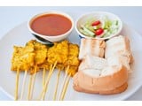 Chicken satay with Cucumber Salad