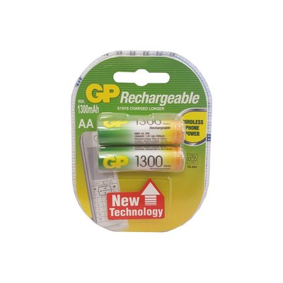 GP 1300 oplaadbare AA LR6 batterij 2 stuks