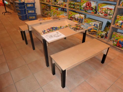 fitting out a store with furniture and toys for children