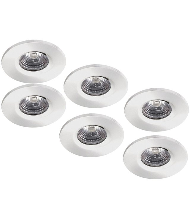 Set van 3x Witte Badkamer LED inbouwspot Kreta 8W, dimbaar (IP65 ... Set van 3x Witte Badkamer LED inbouwspot Kreta 8W, dimbaar (IP65 ...