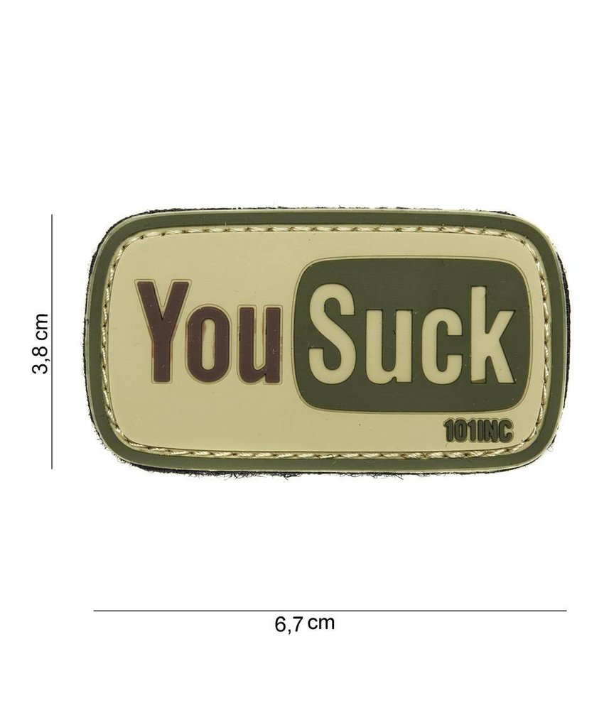 101 inc yousuck pvc patch (olive drab)