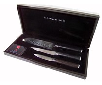 Messenset Damascus in luxe houten cassette Messenset Damascus in luxe houten cassette