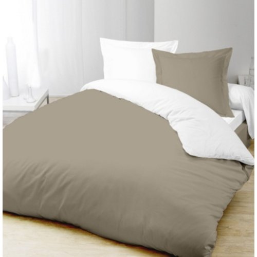 Lysdrap Dekbedovertrek Gemini Egyptisch katoen 300TC - Wit/ Beige Lysdrap Dekbedovertrek Gemini Egyptisch katoen 300TC - Wit/ Beige