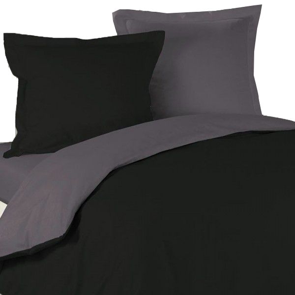 Grijs zwart dekbedovertrek Egytisch katoen Silk Heaven lysdrap dekbedovertrek gemini egyptisch katoen zwa