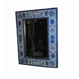Spiegel mozaiek blauw Spiegel mozaiek blauw