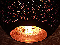 Koperen binnenkant van filigrainlamp