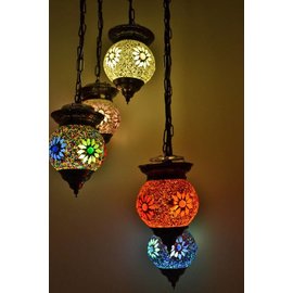 Hanglamp 5 bol mozaiek Hanglamp 5 bol mozaiek