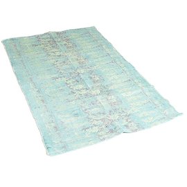 Vloerkleed turquoise stempelprint Vloerkleed turquoise stempelprint