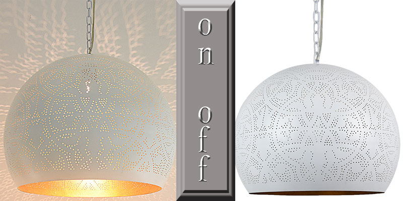 Oosterse witte hanglamp