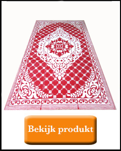 Rood oosters buiten vloerkleed