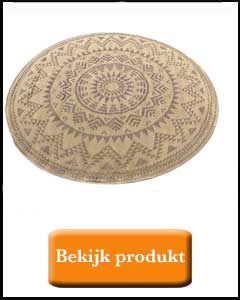 Goud met taupe rond buiten vloerkleed