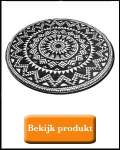 Zwart wit rond buitenkleed